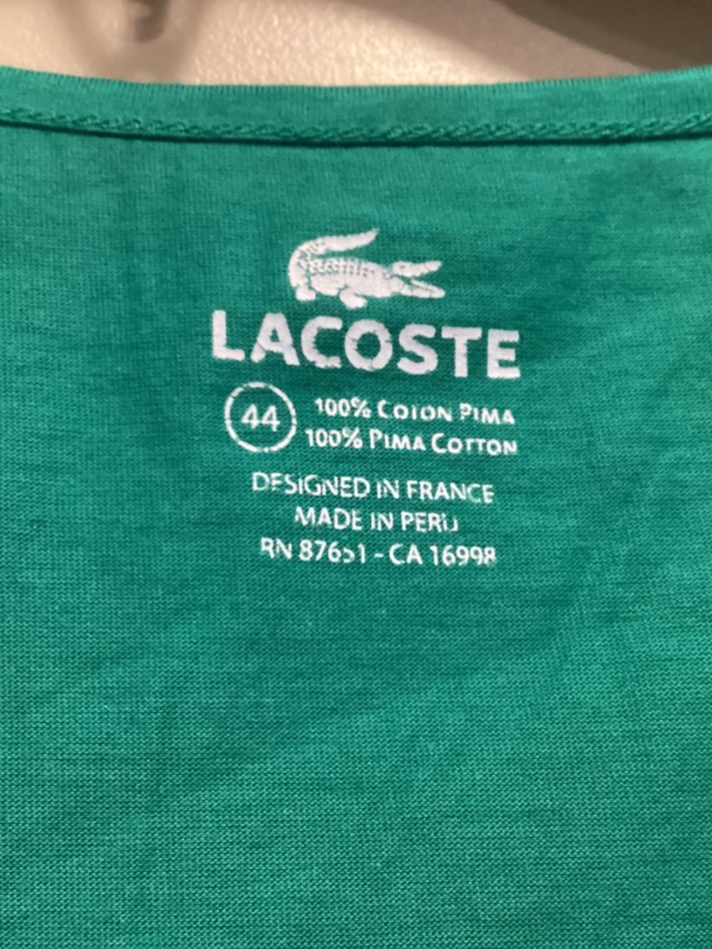 Lacoste Tee With Logo, Size 44 View 2